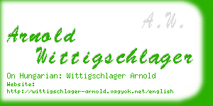 arnold wittigschlager business card